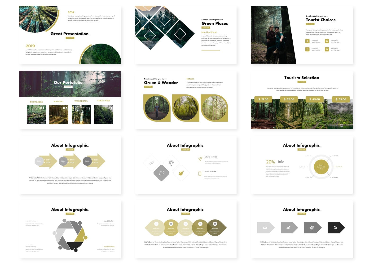 园林/风景项目设计PPT幻灯片设计模板 Fresher – Powerpoint Template插图(2)