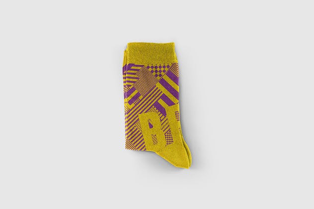纯色提花棉袜套装样机 Socks Set Mockup插图(6)