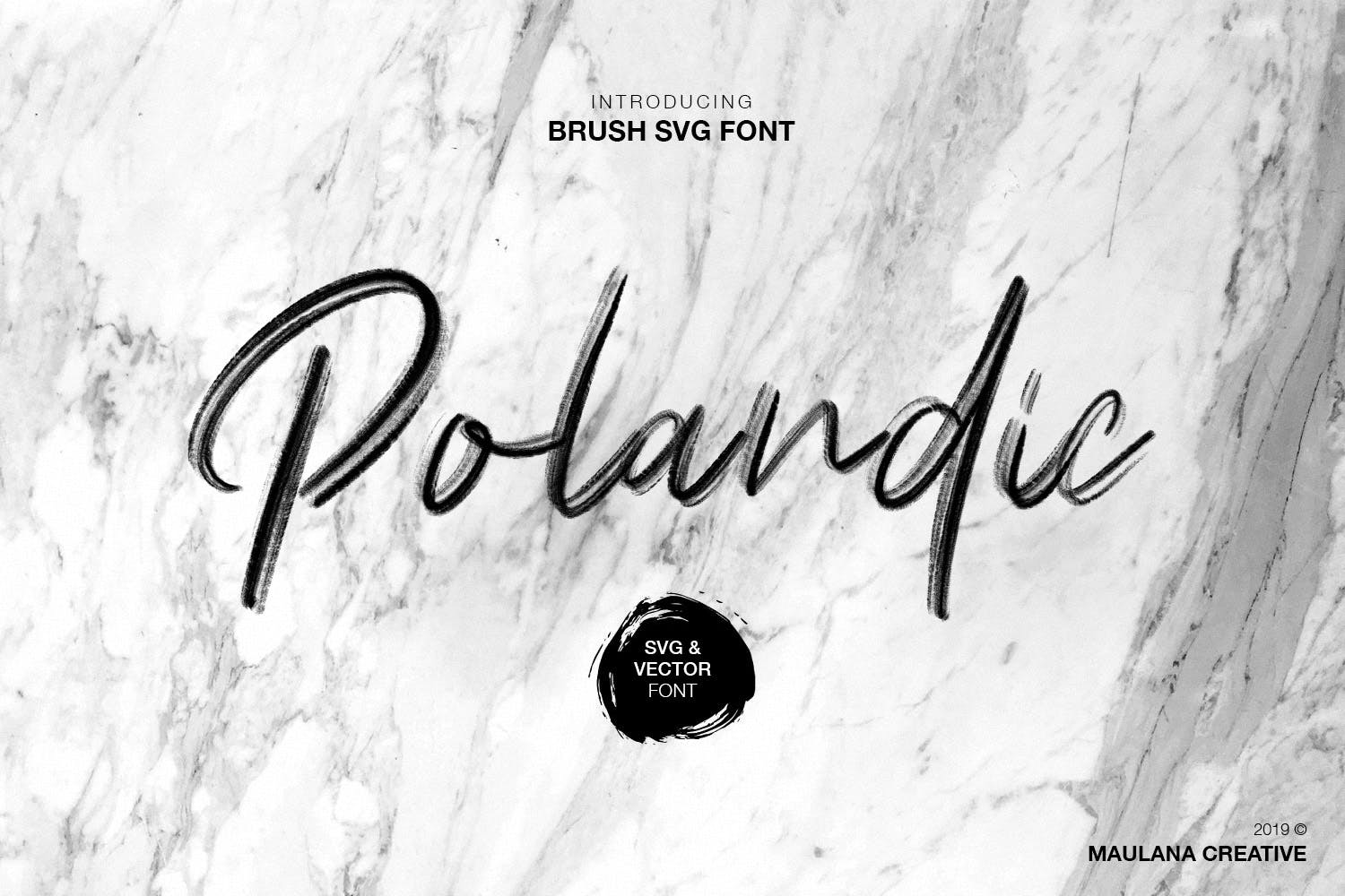 干笔刷英文画笔SVG字体下载 Polandic SVG Brush Font插图