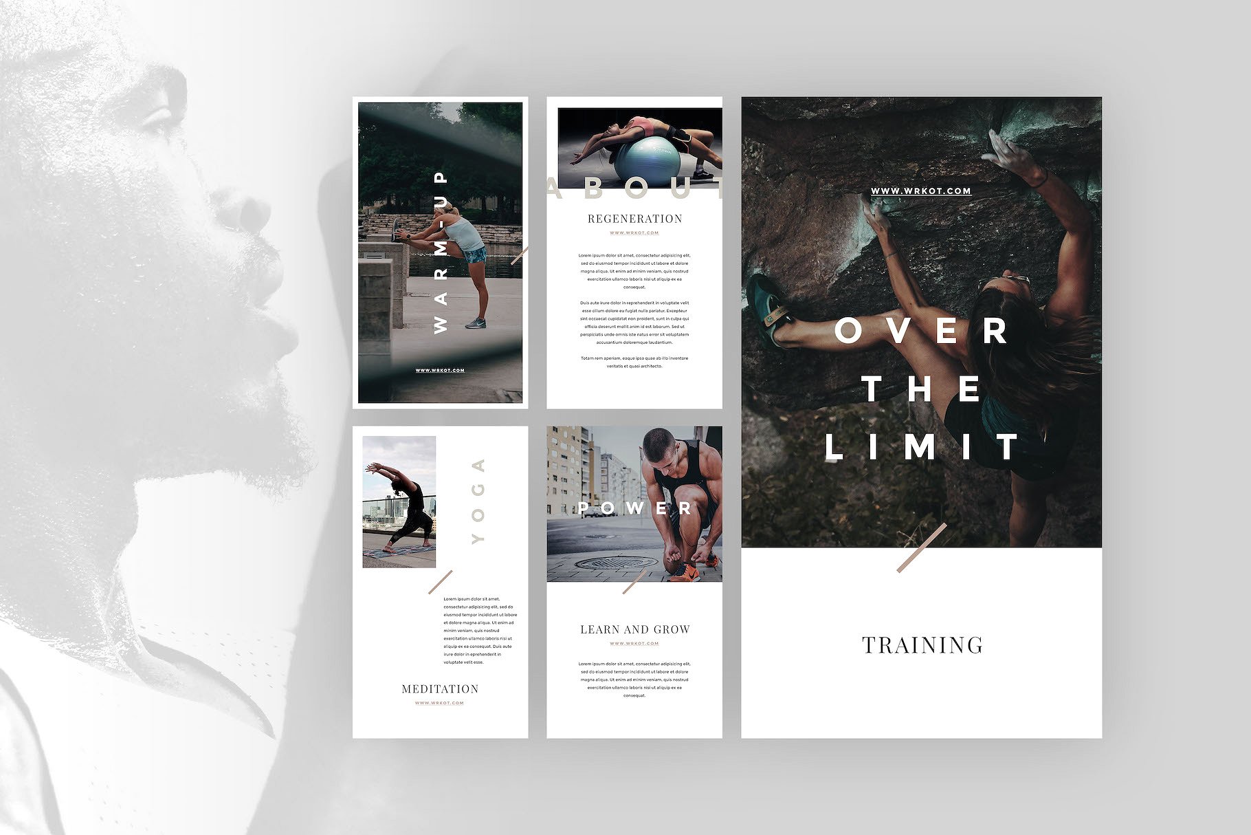 微信公众号文章编辑贴图模板素材库精选素材 WORKOUT PSD Instagram Stories插图(1)