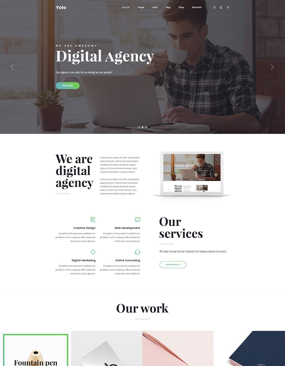 响应式网页设计多用途网站设计PSD模板 Yolo | Responsive Multi-Purpose PSD Template插图(4)