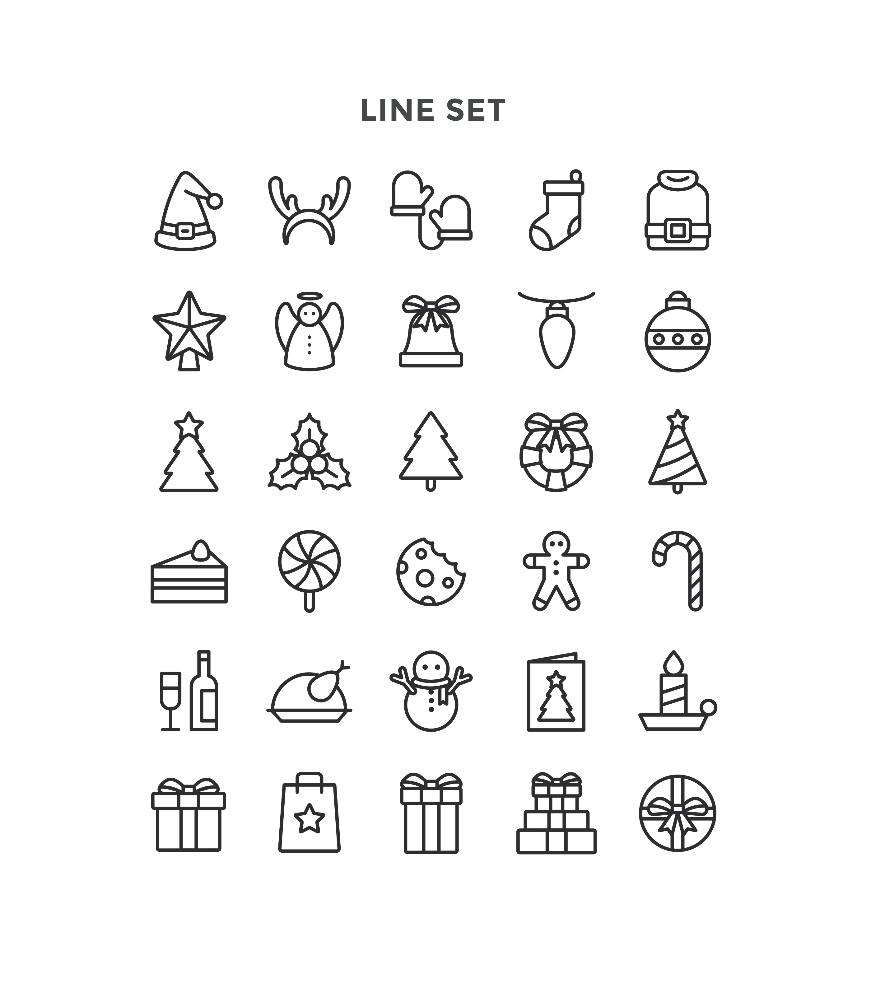 可爱矢量圣诞图标集 Free Christmas Icons插图(2)
