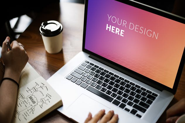 笔记本电脑设备网站设计演示样机 Digital laptop device Mockup插图(1)