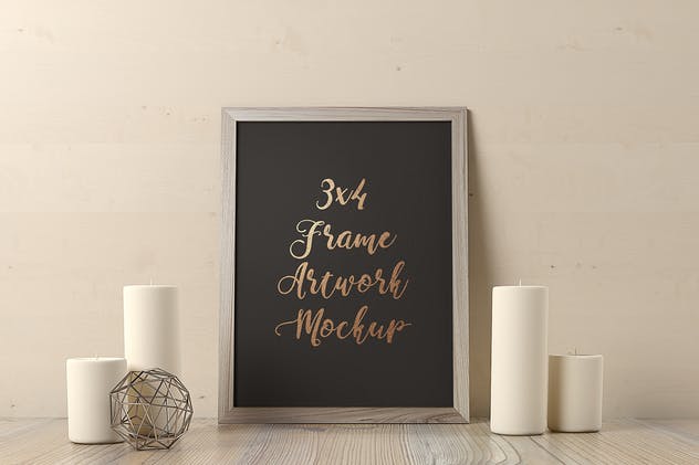 艺术作品画框展示样机合集 Frame Artwork Mockup – Light Interior Set插图(4)