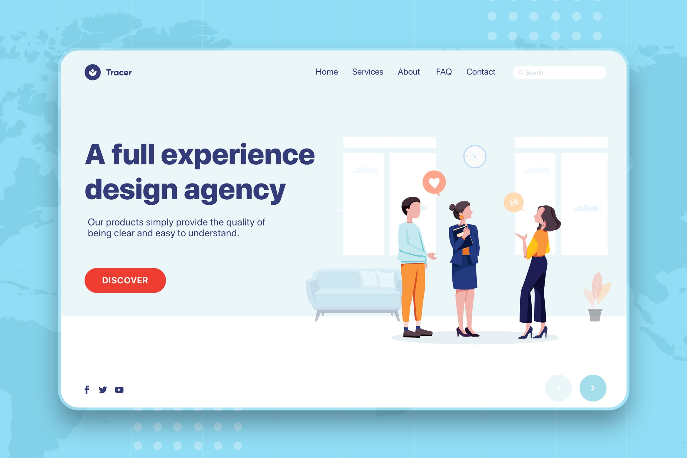 商务人士讨论场景网页Banner&着陆页设计矢量插画 Business People Talking Web Banner Landing Page插图