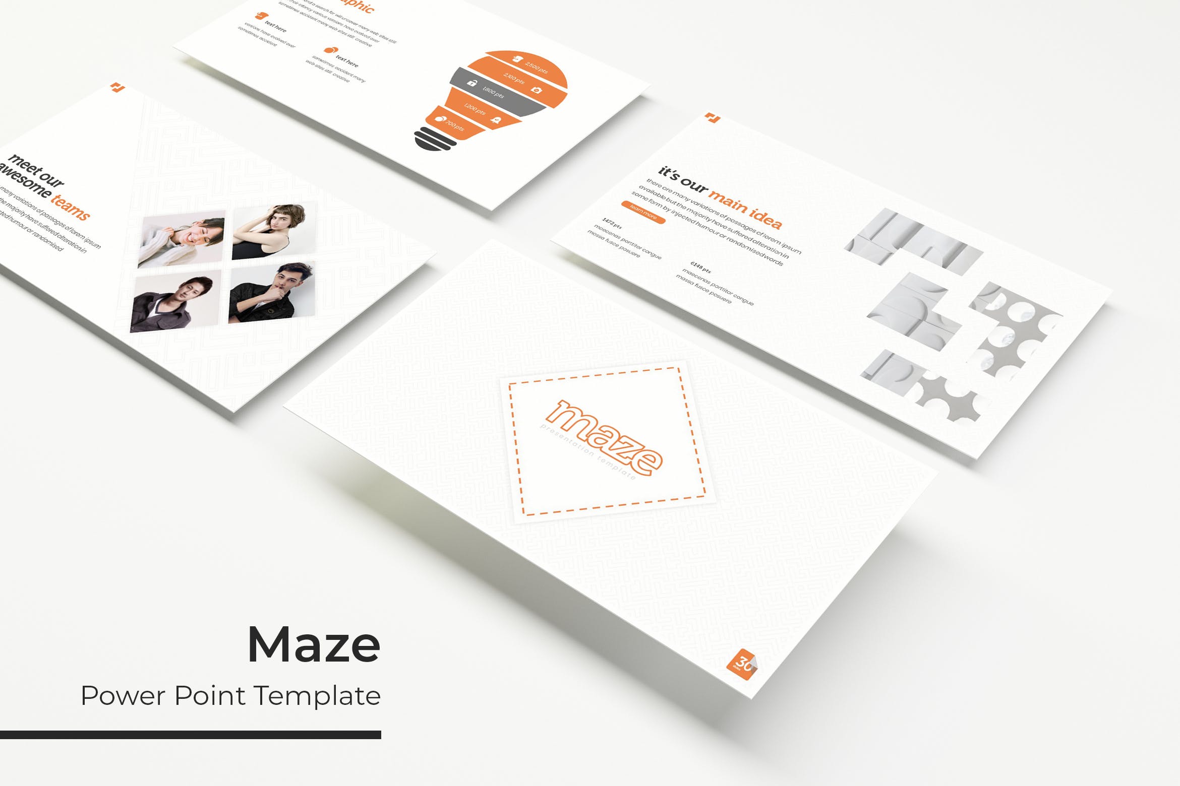 创新企业/企业团队介绍PPT幻灯片模板 Maze – Powerpoint Template插图