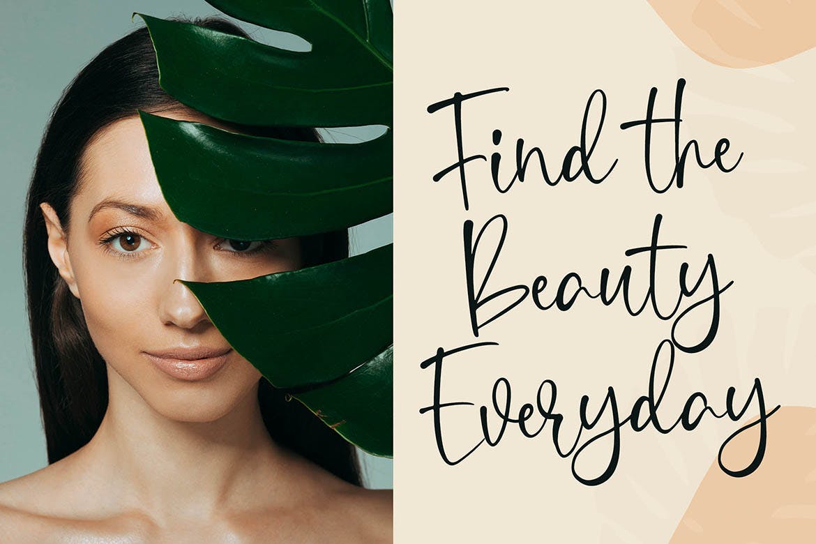 英文连笔书法字体素材库精选 Shelina Beauty Script Font插图(2)