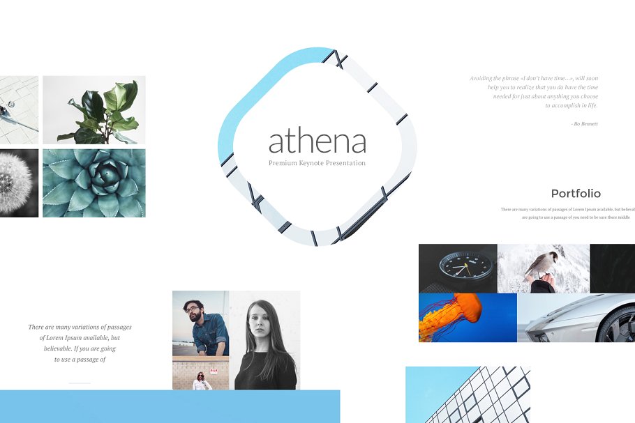 80+页现代简约 Keynote 幻灯片模板 Athena Keynote Presentation插图