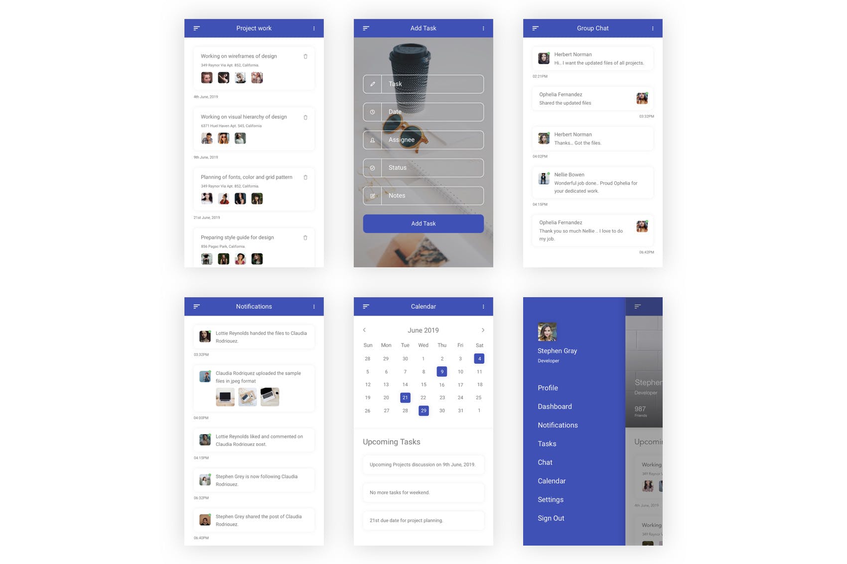 每日任务管理APP应用程序UI设计套件PSD模板 ToDo – Daily Task Management  App for Photoshop插图(9)