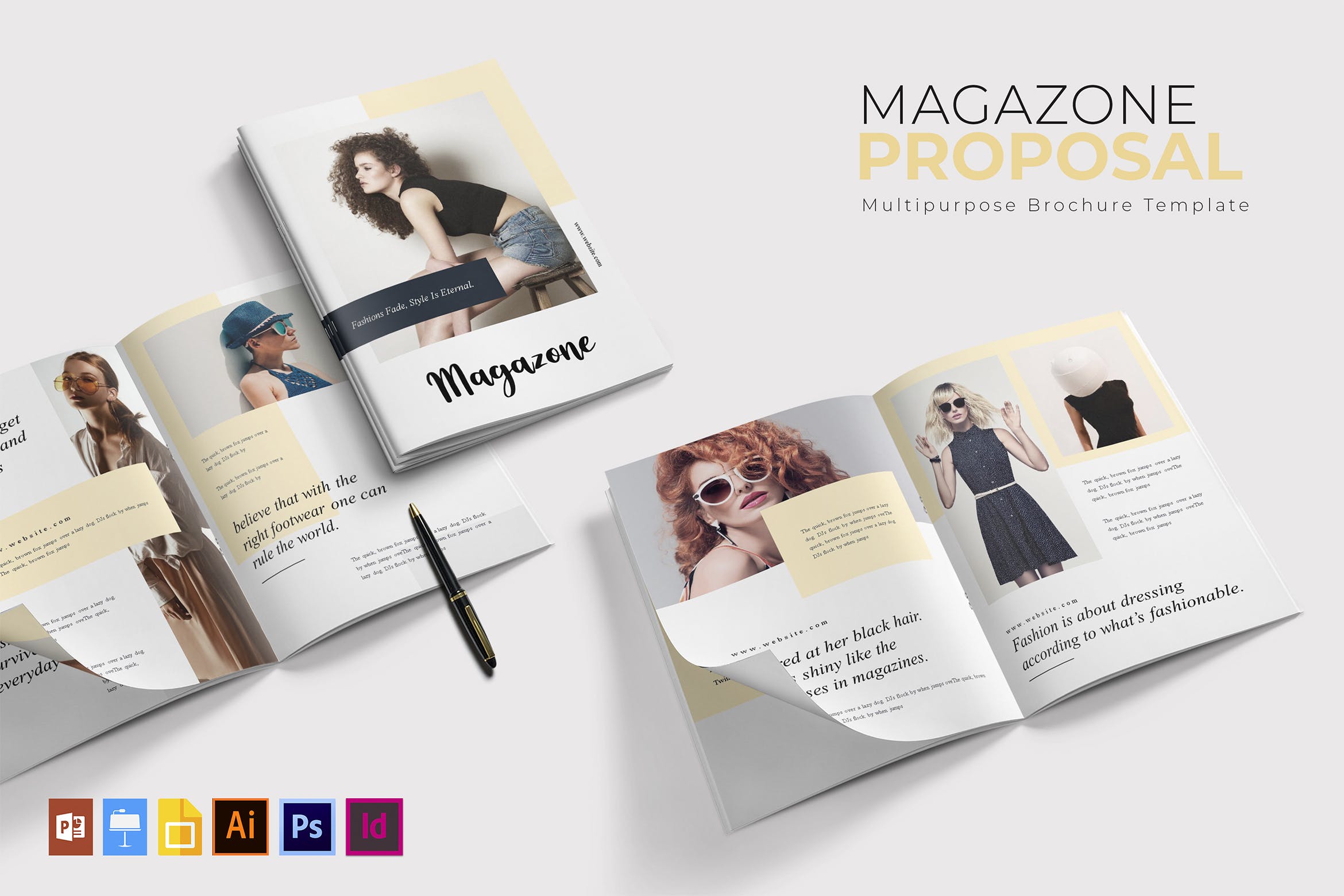 时尚品牌宣传画册/素材库精选杂志排版设计模板 Magazone | Brochure插图