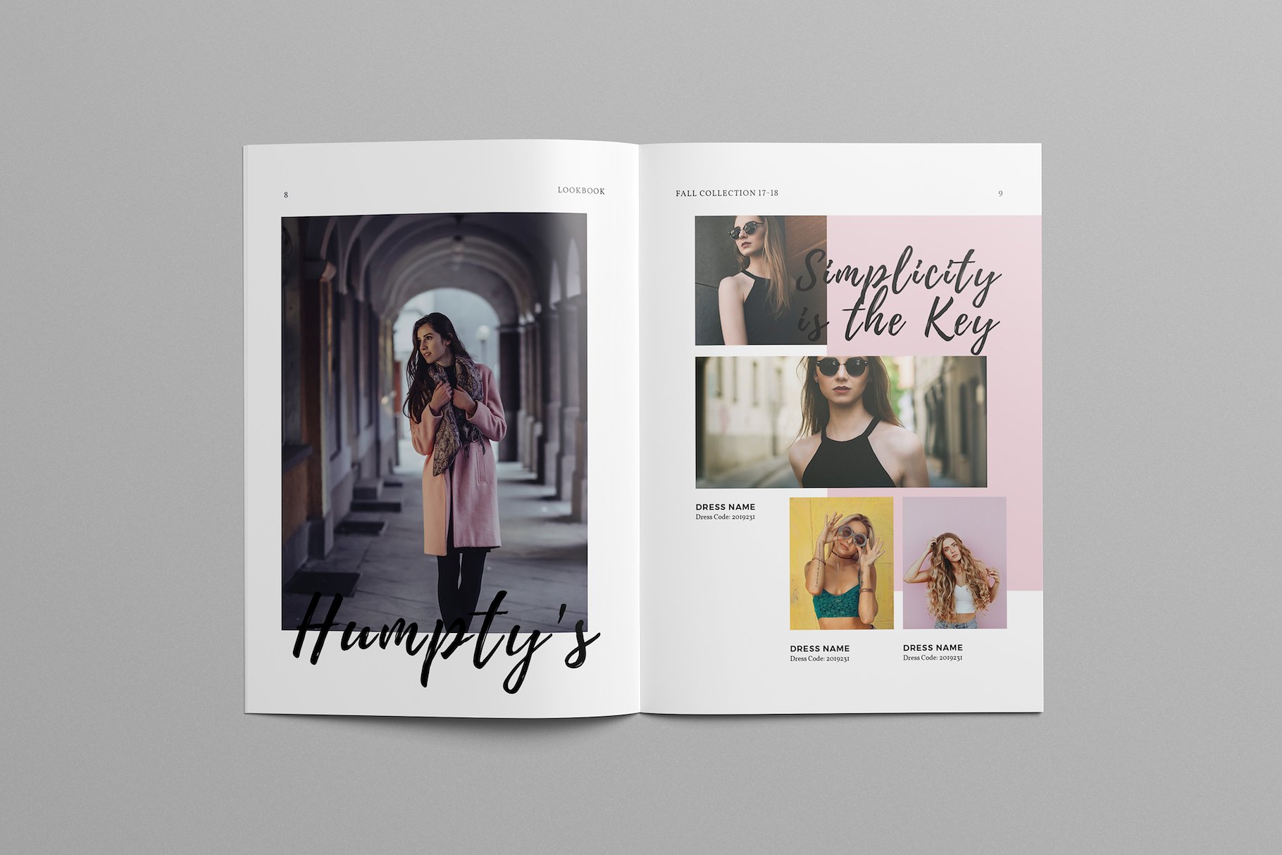 时尚极简的服装目录杂志模板下载 Fashion Catalog Lookbook Template [indd]插图(2)