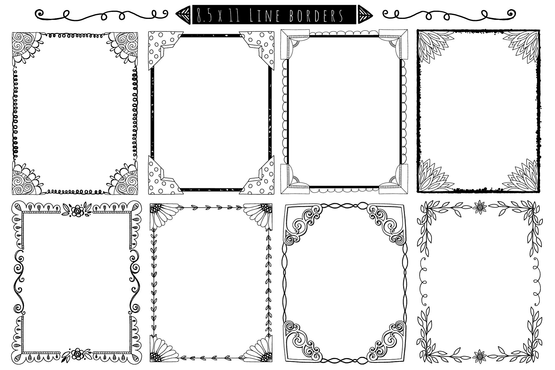涂鸦手绘边框和框架 Hand-Drawn Borders & Frame Doodles插图(9)