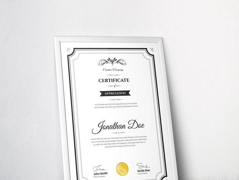 经典证书颁奖授权文件模板 Clean Certificate Template插图(1)