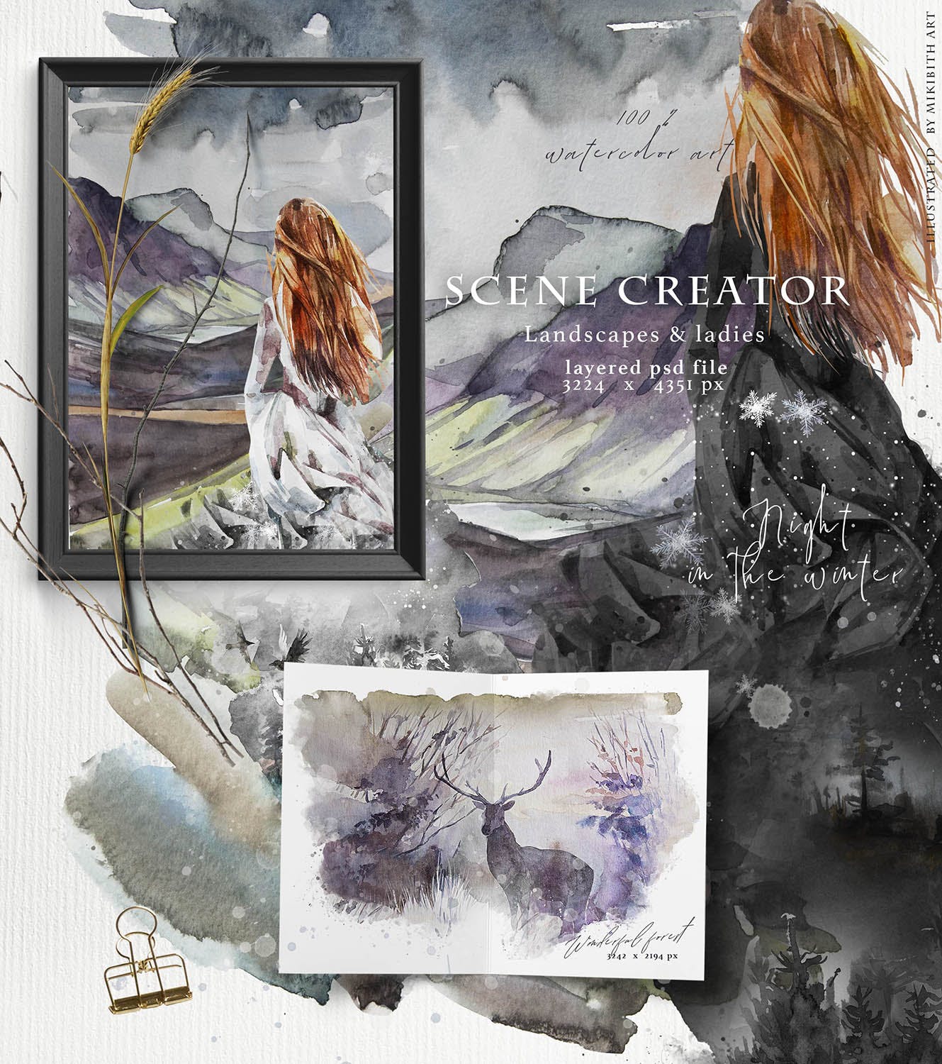 高品质梦幻水彩矢量插画素材大合集[1.88GB] Fantasy illustrations “Once in the dream”插图(3)