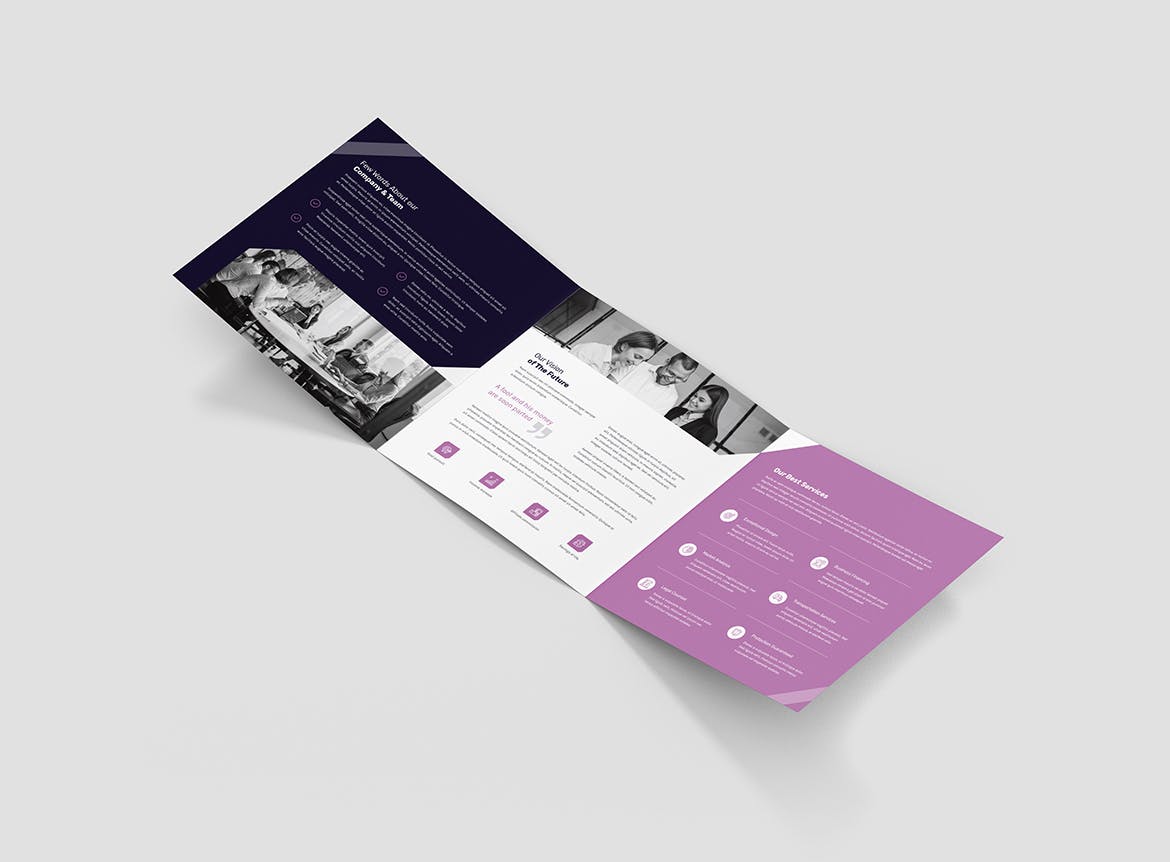 创意多用途三折宣传单设计模板 Brochure – Creative Multipurpose Tri-Fold Square插图(6)