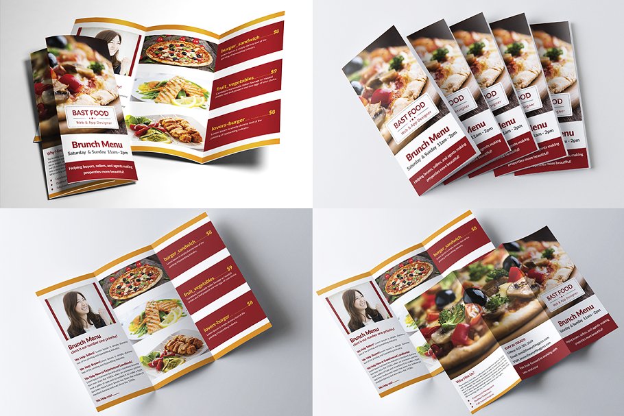 40款西式饮食菜单传单模板合集 Restaurant Menu Bundle插图(10)