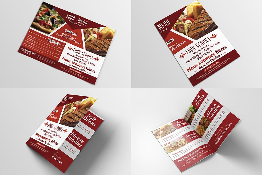 40款西式饮食菜单传单模板合集 Restaurant Menu Bundle插图(17)