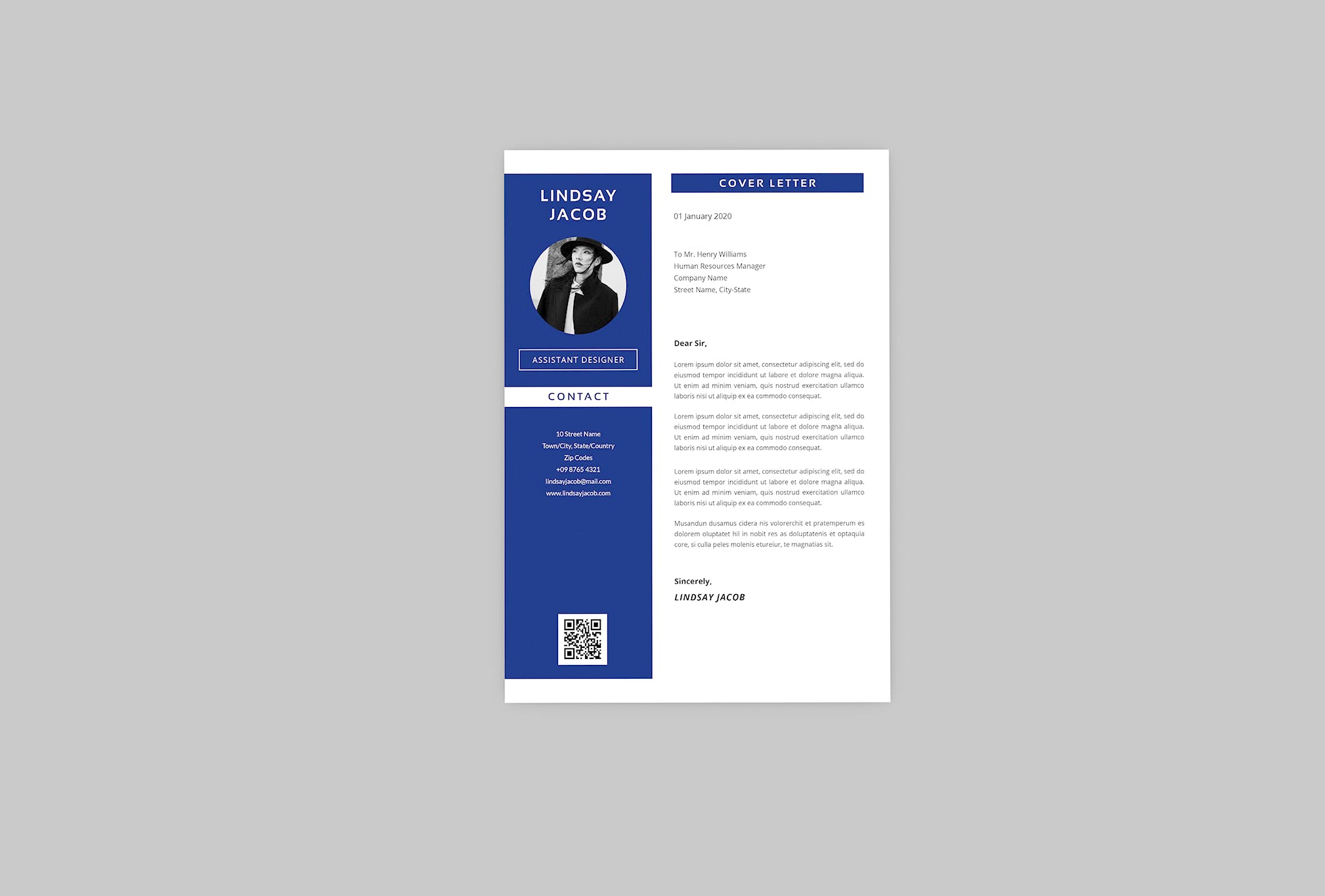 创意视觉设计师个人简历模板下载 CV Swank Resume Designer插图(1)