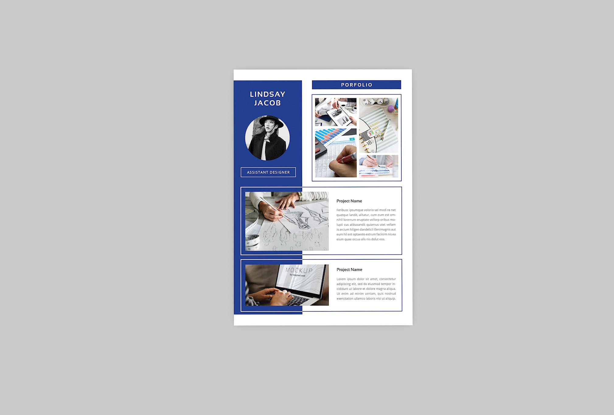创意视觉设计师个人简历模板下载 CV Swank Resume Designer插图(3)