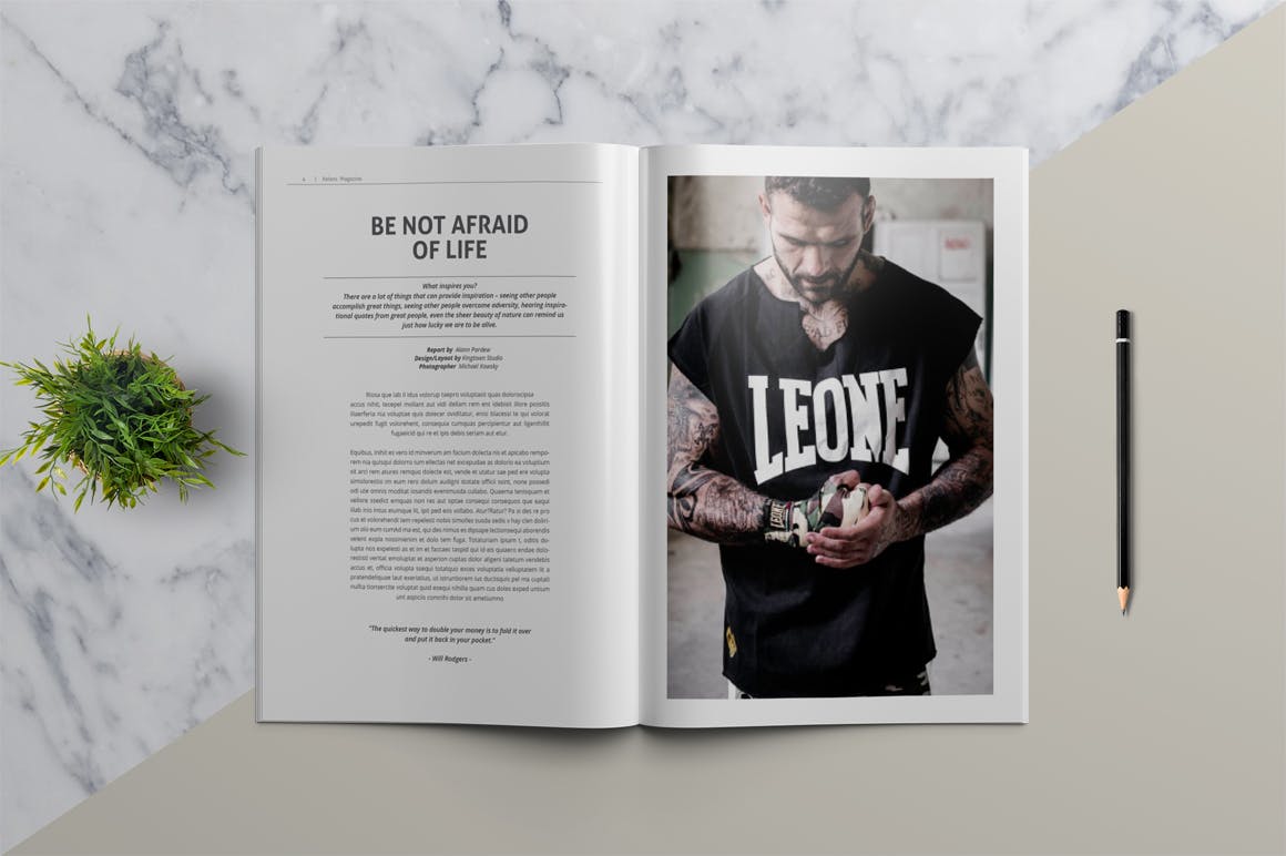 北欧简约风格素材库精选杂志设计模板 KELENS – Clean Magazine Template插图(2)
