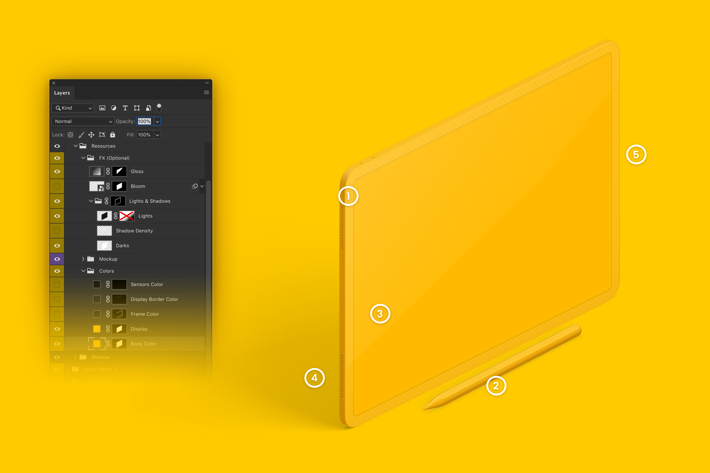 iPad Pro平板电脑黏土陶瓷材质等距右视图样机03 Clay iPad Pro 12.9 Mockup, Isometric Right View 03插图(5)