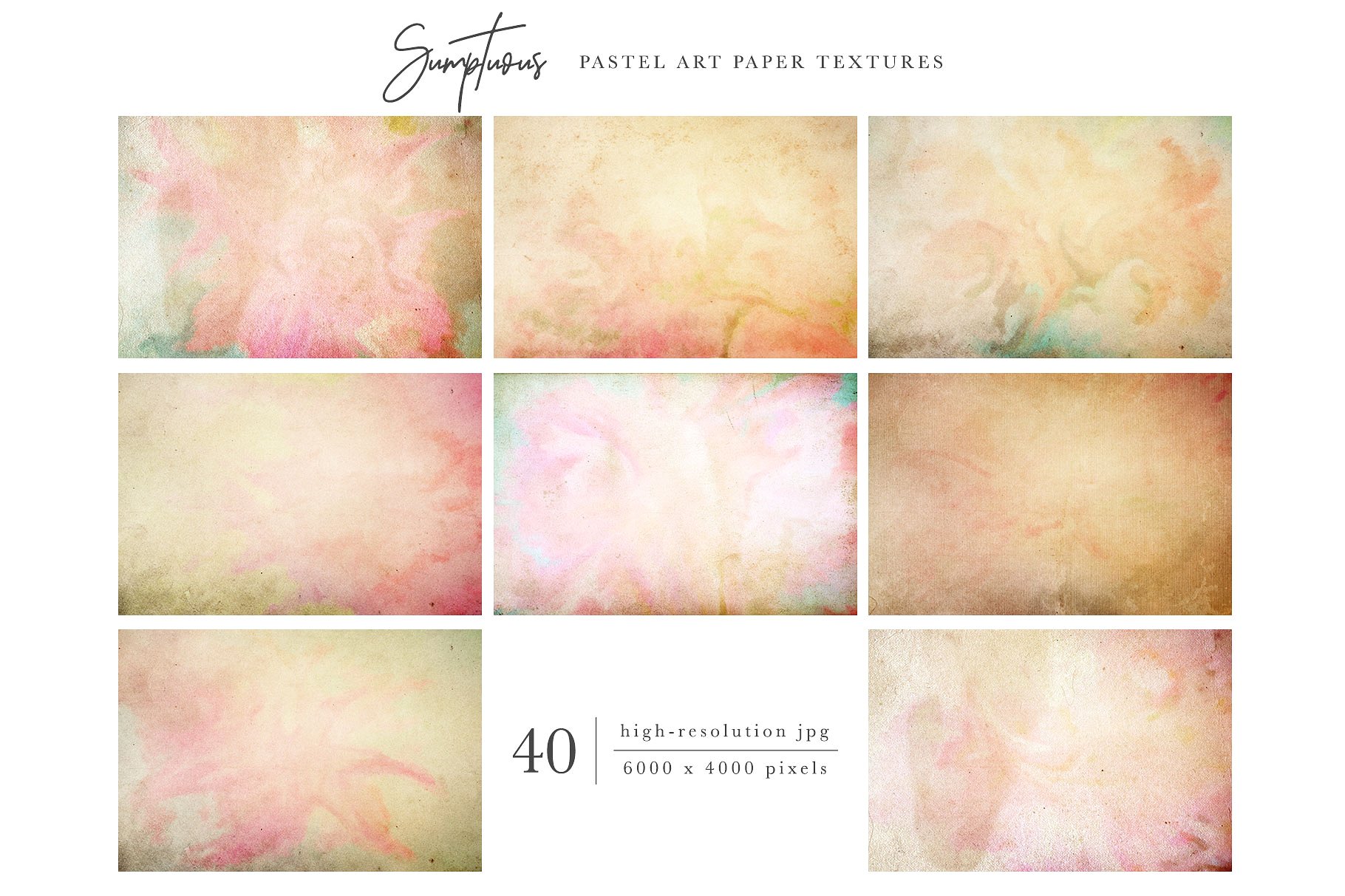 奢华粉画纸纸张纹理 Sumptuous Pastel Paper Textures插图(3)