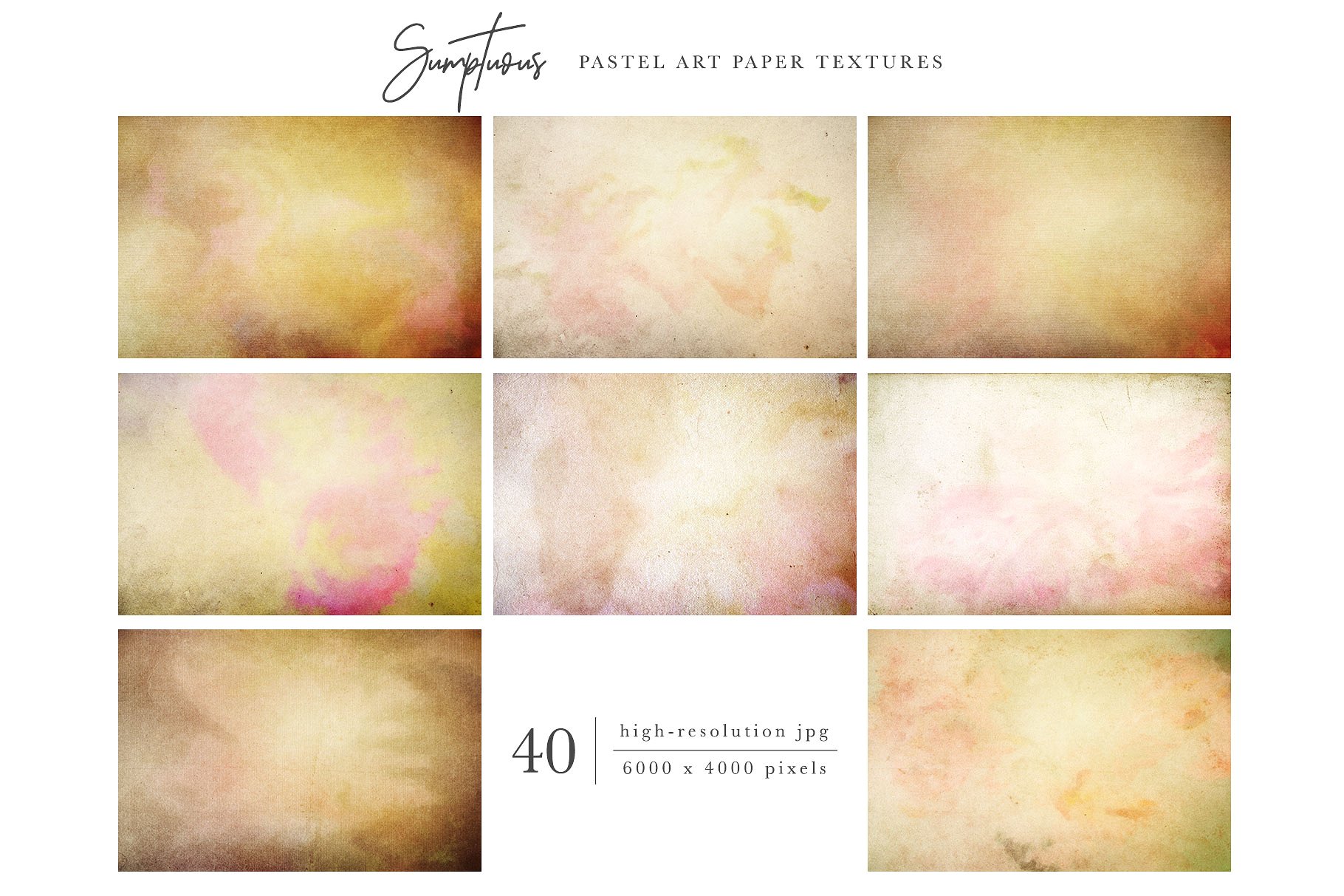 奢华粉画纸纸张纹理 Sumptuous Pastel Paper Textures插图(6)