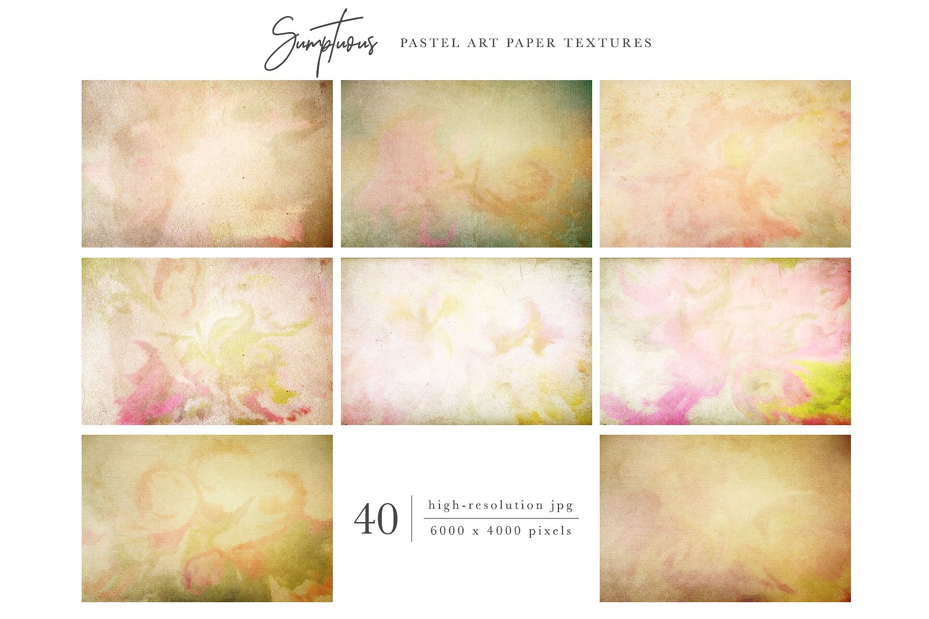 奢华粉画纸纸张纹理 Sumptuous Pastel Paper Textures插图(7)