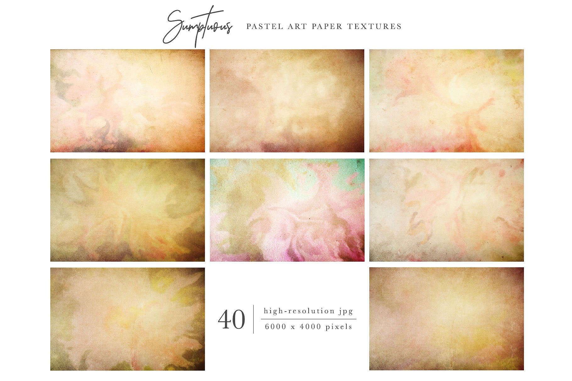 奢华粉画纸纸张纹理 Sumptuous Pastel Paper Textures插图(9)