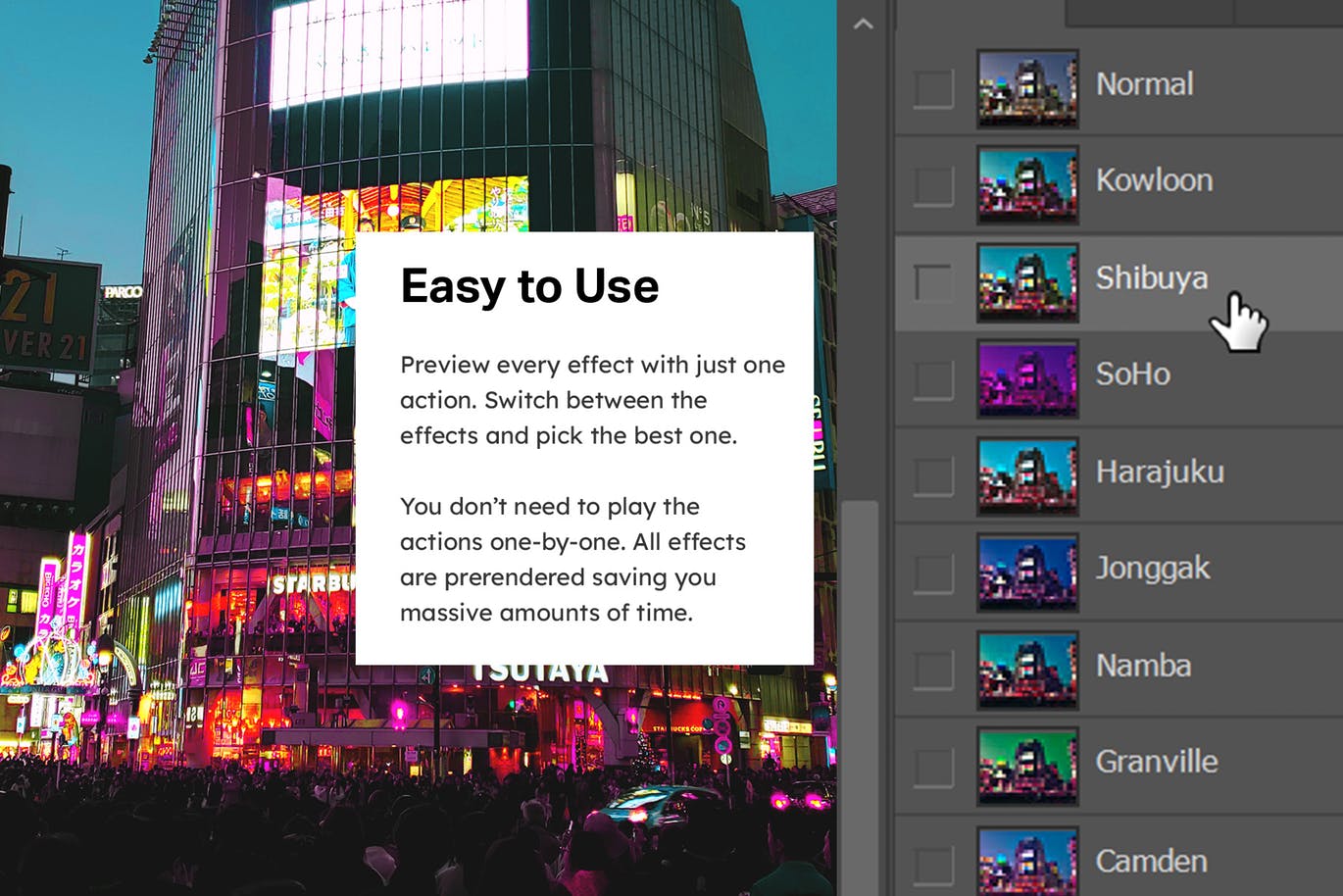 赛博朋克美学效果风格城市夜景摄影处理素材库精选PS动作 8 Cyberpunk Aesthetics Photoshop Actions and LUTs插图(6)