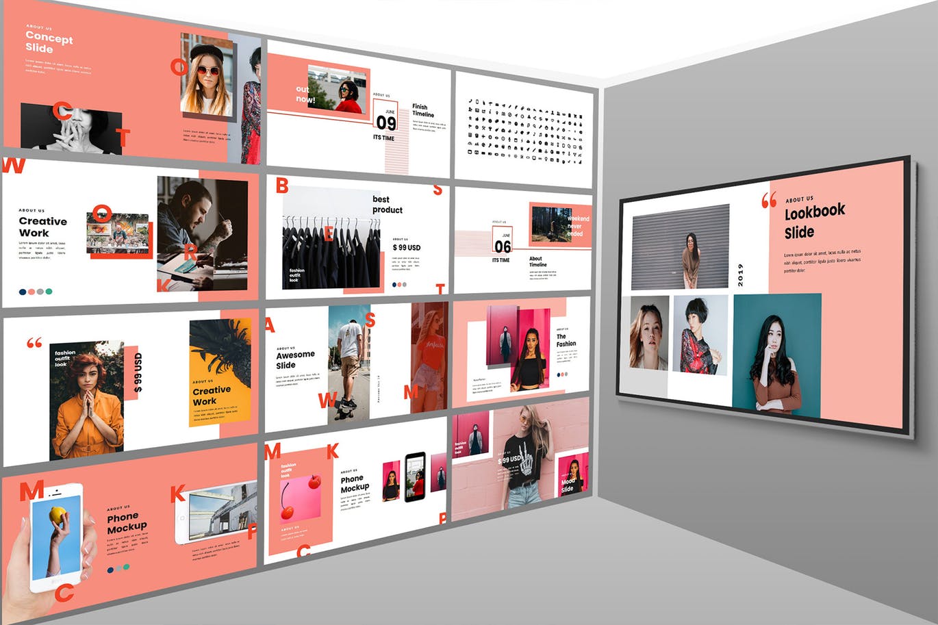 时尚产品目录Keynote演示文稿设计模板 The Script Lookbook – Keynote Template插图(5)