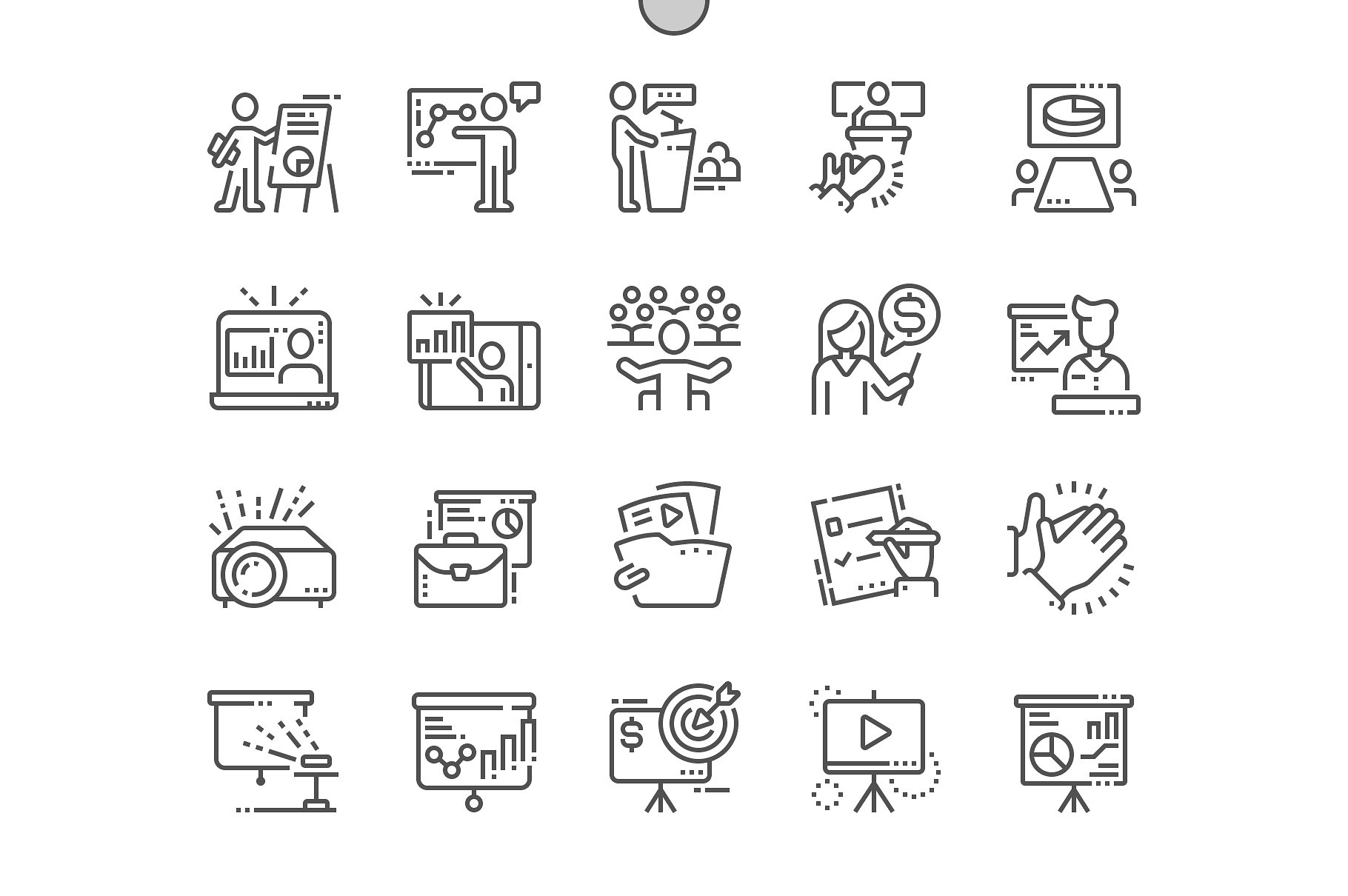 企业商业幻灯片演示文稿专用图标集 Business Presentation Line Icons插图