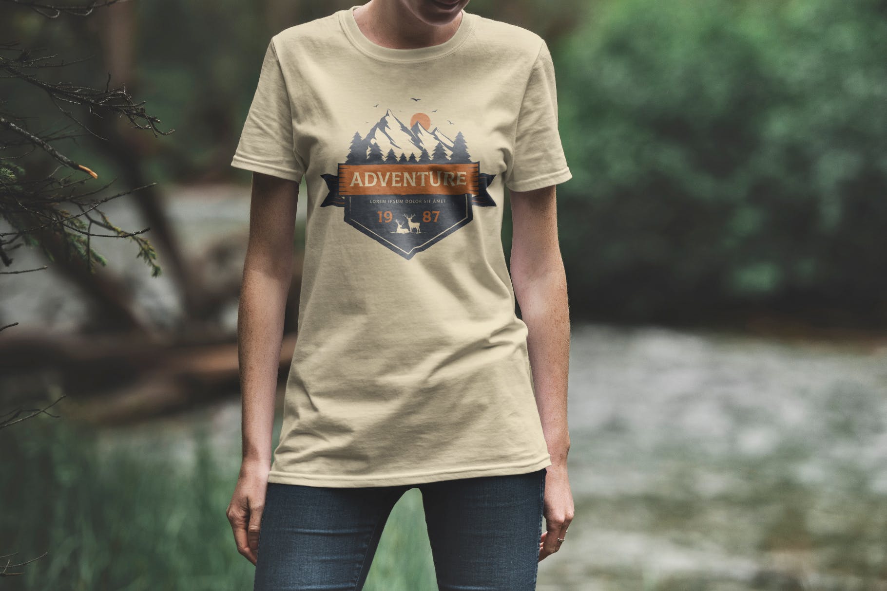 男士T恤印花设计户外场景模特上身效果样机v1 T-Shirt Mockup Adventure  Edition Vol. 1插图(6)