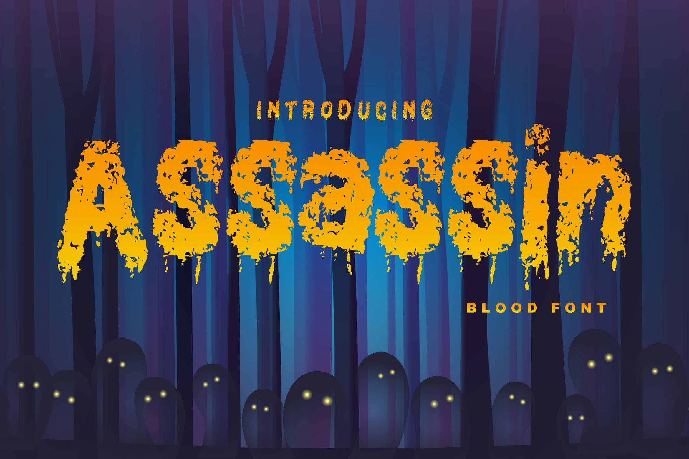 血淋淋恐怖风格英文装饰字体 Assassin | Decorative Blood Font插图