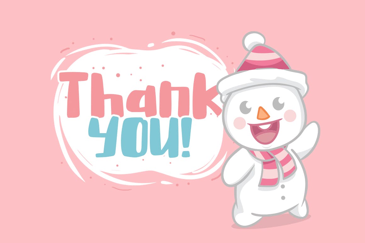 现代清新可爱风格英文手写加粗字体 Cute Snowman插图(6)