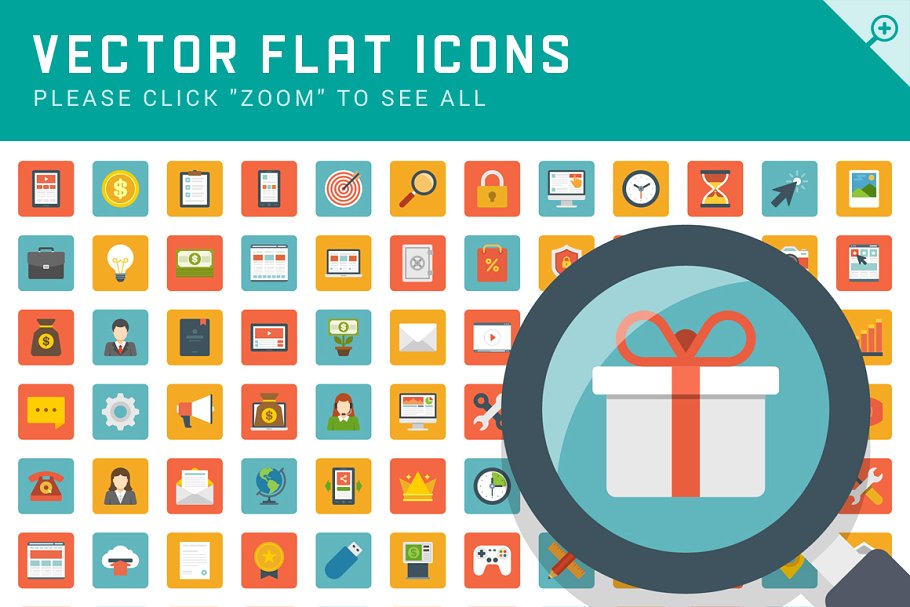 互联网项目通用扁平风图标集 Flat design big bundle插图(1)