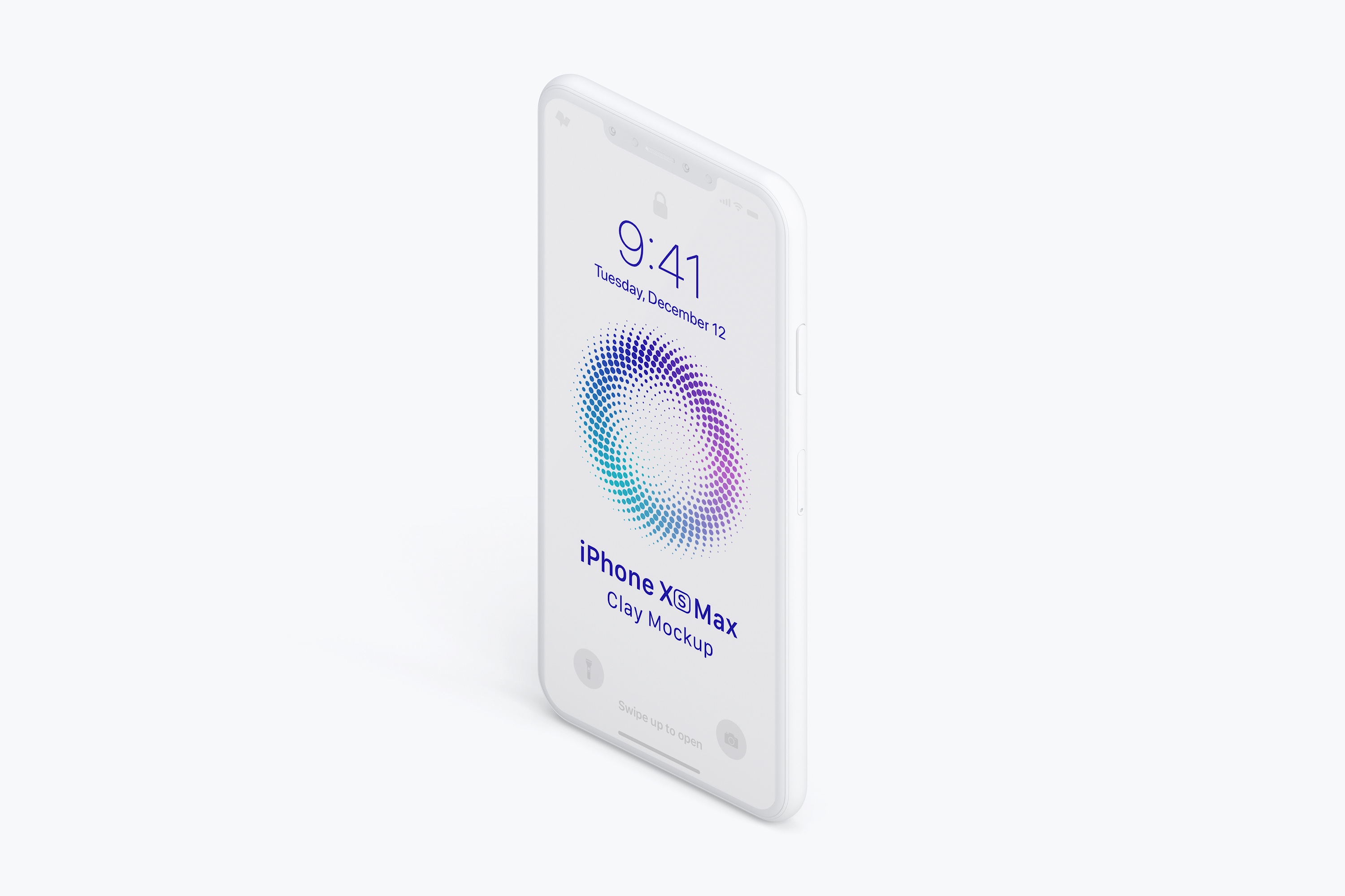 iPhone XS Max手机屏幕UI设计效果左视图样机02 Isometric Clay iPhone XS Max Mockup, Left View 02插图