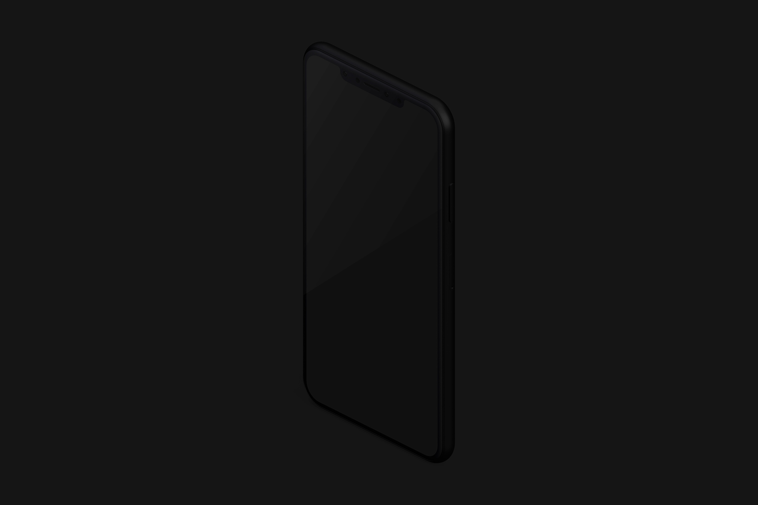 iPhone XS Max手机屏幕UI设计效果左视图样机02 Isometric Clay iPhone XS Max Mockup, Left View 02插图(2)
