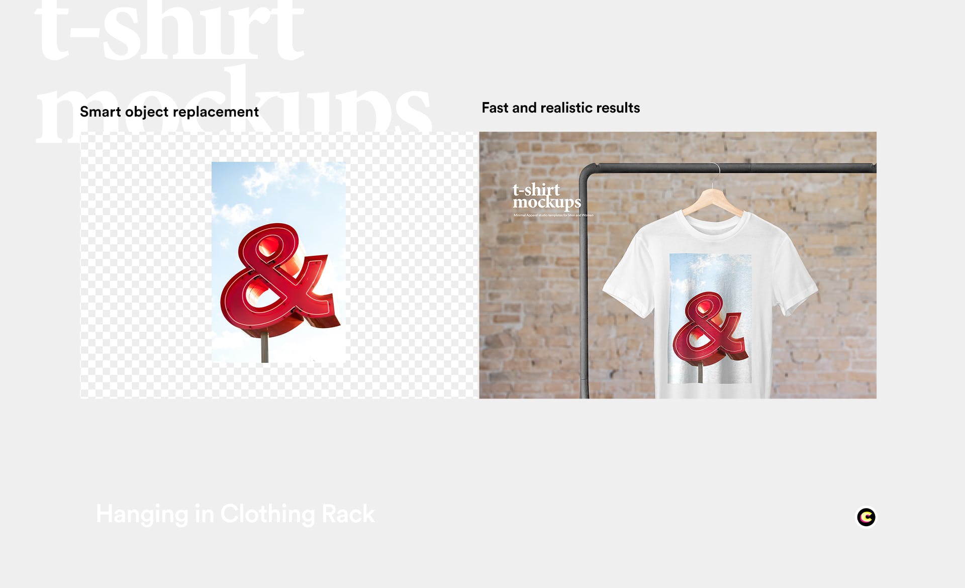 晾晒状态T恤产品展示样机素材库精选模板 Hanging T-Shirt Mockup插图(2)