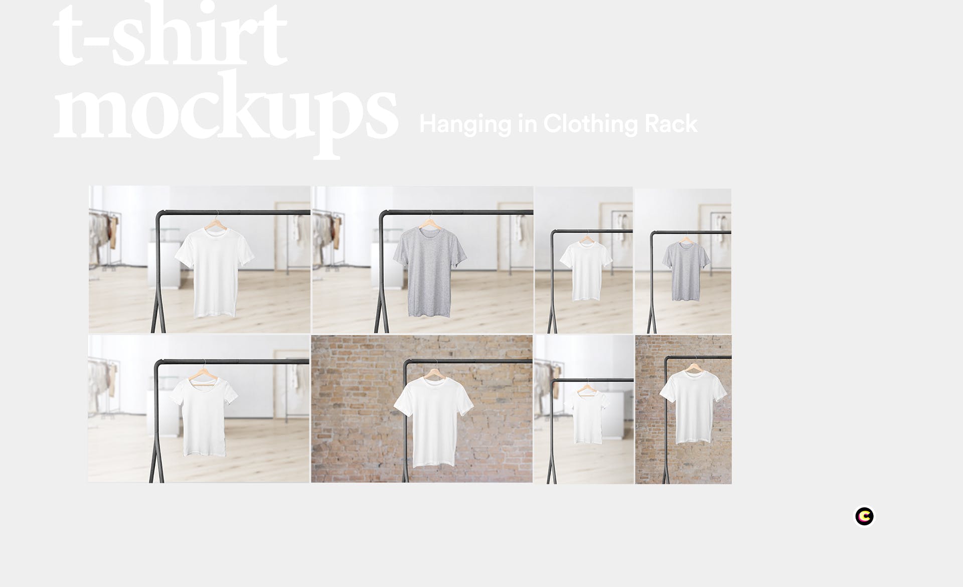 晾晒状态T恤产品展示样机素材库精选模板 Hanging T-Shirt Mockup插图(3)