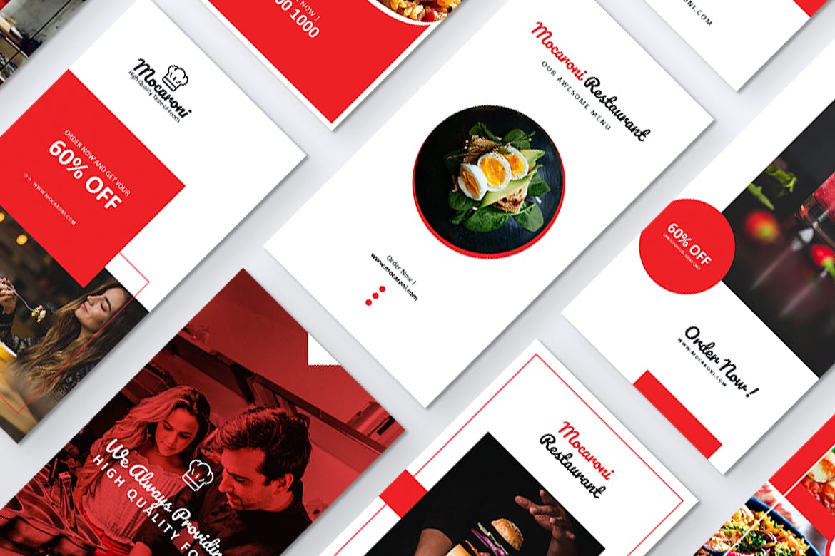 餐馆美食主题Instagram&Facebook社交品牌宣传图片设计PSD模板素材库精选 MOCARONI Restaurant/Food Store Instagram Stories插图(3)