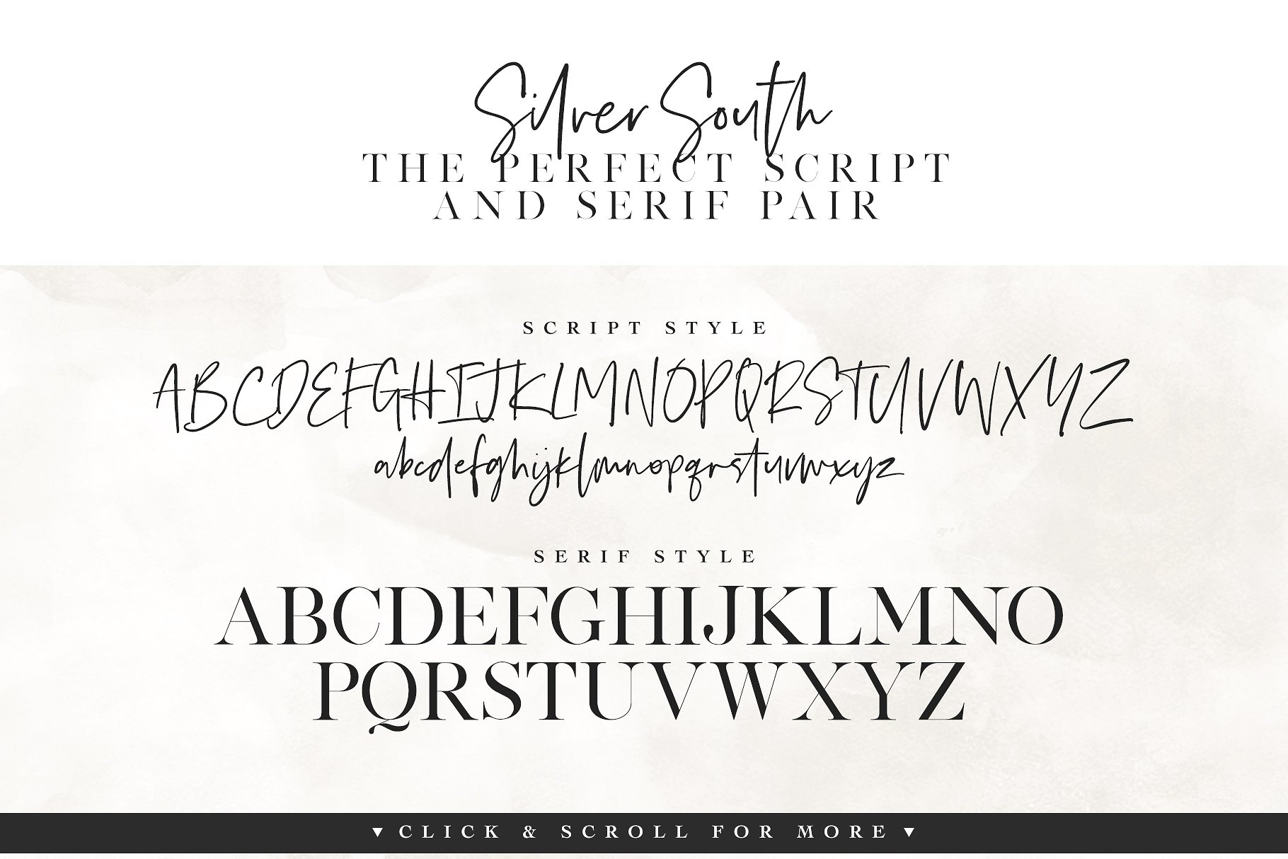 时尚的衬线字体和脚本字体 Silver South Font Duo插图(8)