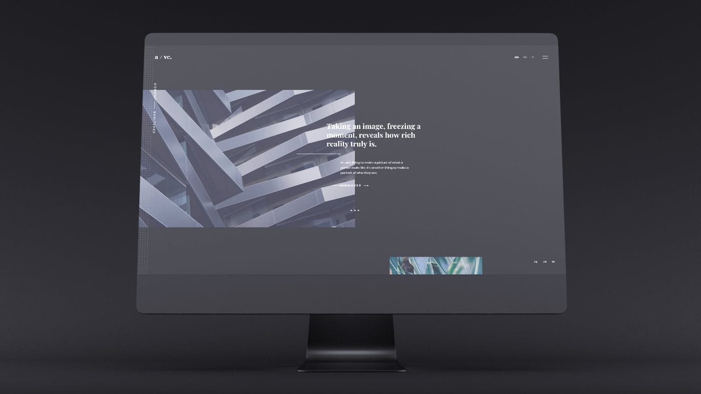 网站UI设计效果图预览黑色iMac电脑样机模板 Dark iMac Mockup插图(4)