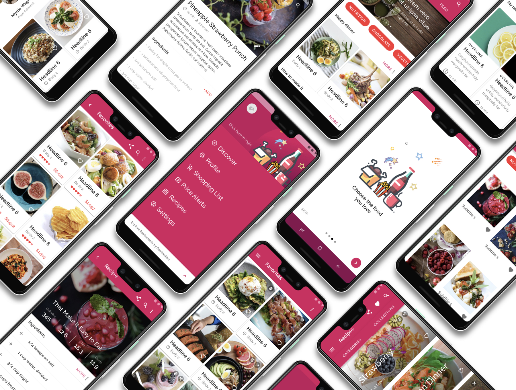 实用的美食订餐APP UI KIT模板下载插图(2)