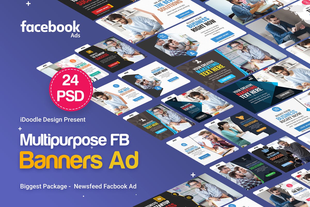 信息流多用途Banner广告模板素材[24个PSD] NewsFeed Multipurpose Banners Ad – 24 PSD插图