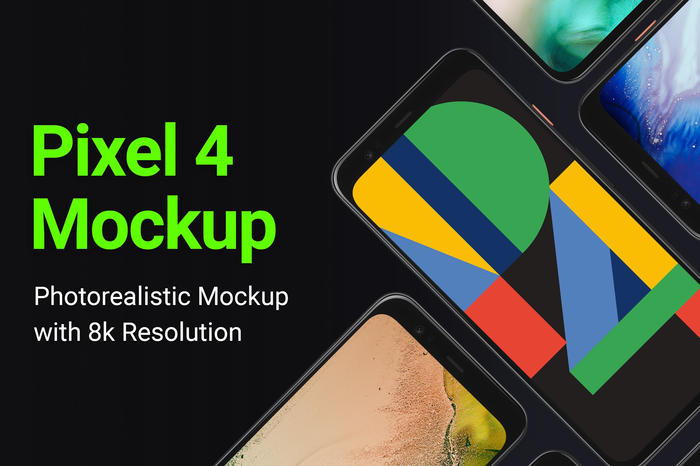 谷歌手机Google Pixel 4样机模板 Google Pixel 4 Mockup插图