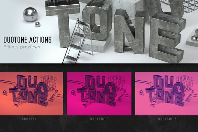 双色调照片调色PS动作 Duotone Photoshop Actions插图(5)