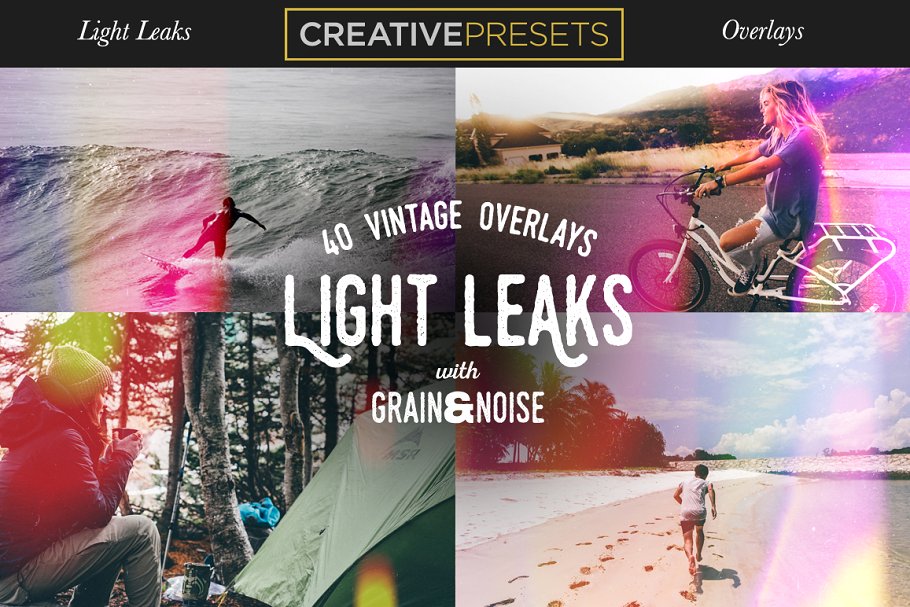 40款复古怀旧风格漏光照片效果叠层纹理 Light Leaks Overlays插图(1)