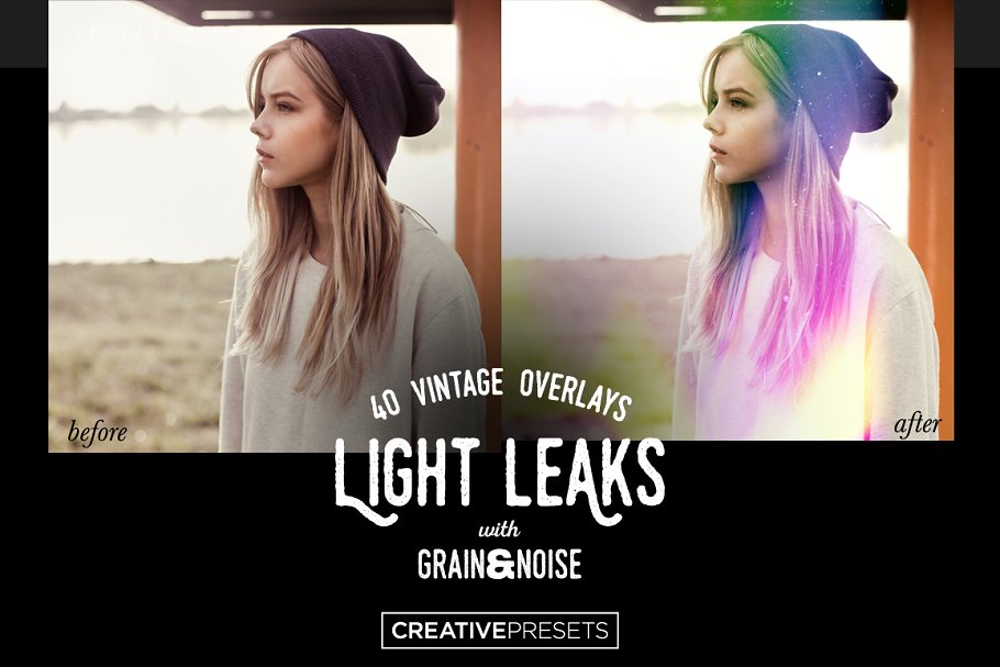 40款复古怀旧风格漏光照片效果叠层纹理 Light Leaks Overlays插图(3)