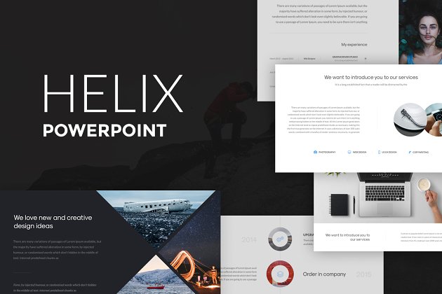 80+页多用途企业或个人 PPT 幻灯片模板 Helix PowerPoint Presentation插图